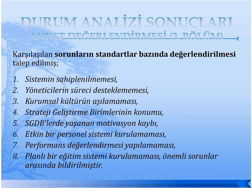 Strateji Geliştirme Birimlerinin konumu, 5. SGDB lerde yaşanan motivasyon kaybı, 6.