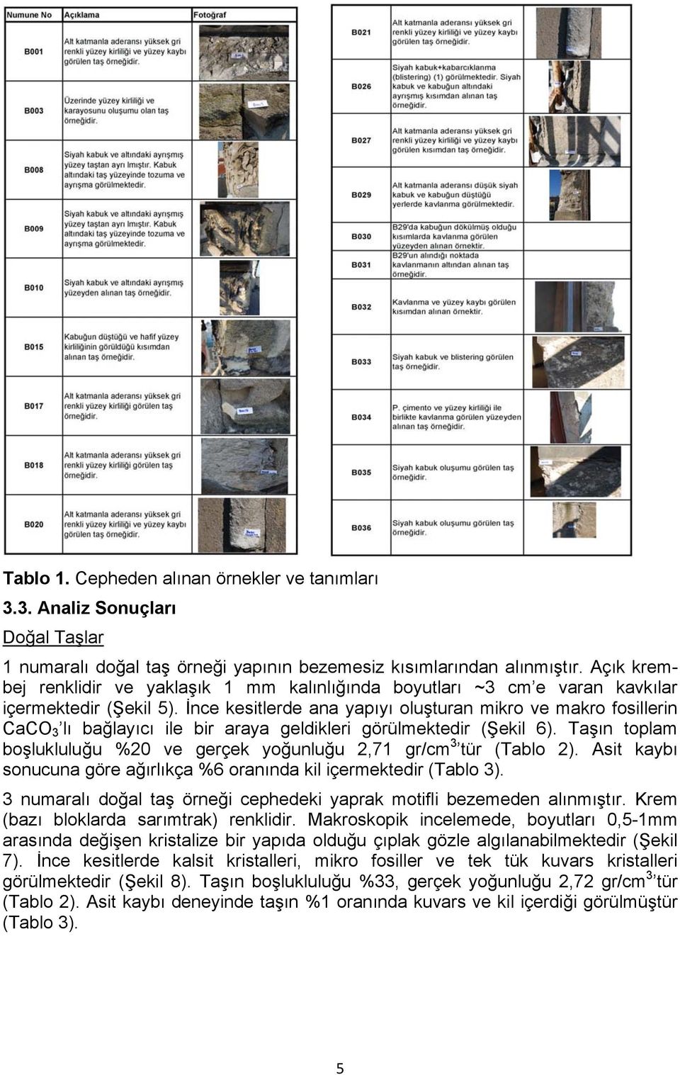 İnce kesitlerde ana yapıyı oluşturan mikro ve makro fosillerin CaCO 3 lı bağlayıcı ile bir araya geldikleri görülmektedir (Şekil 6).