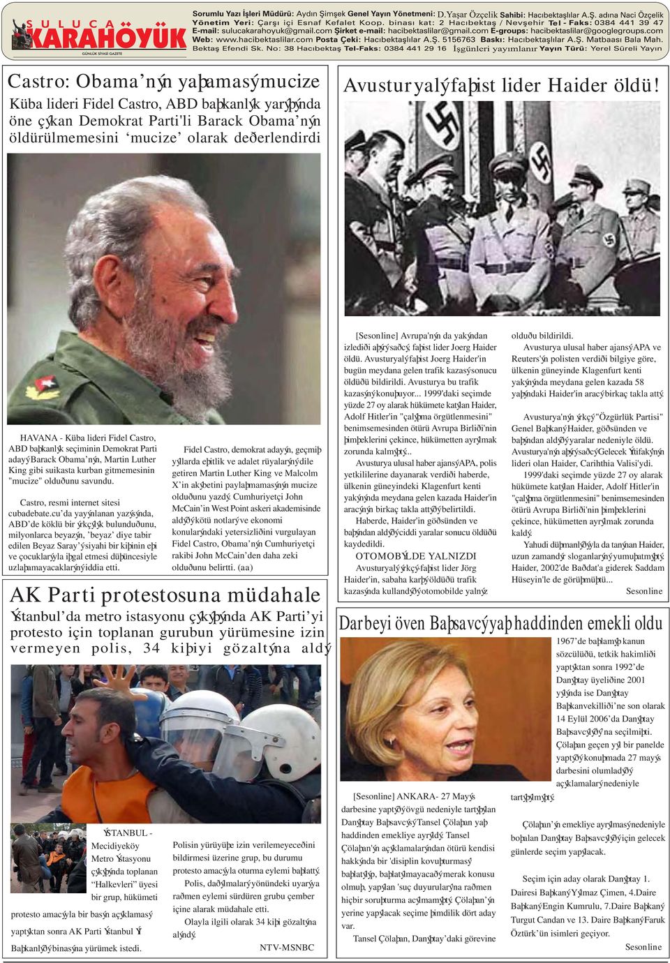 Castro, resmi internet sitesi cubadebate.
