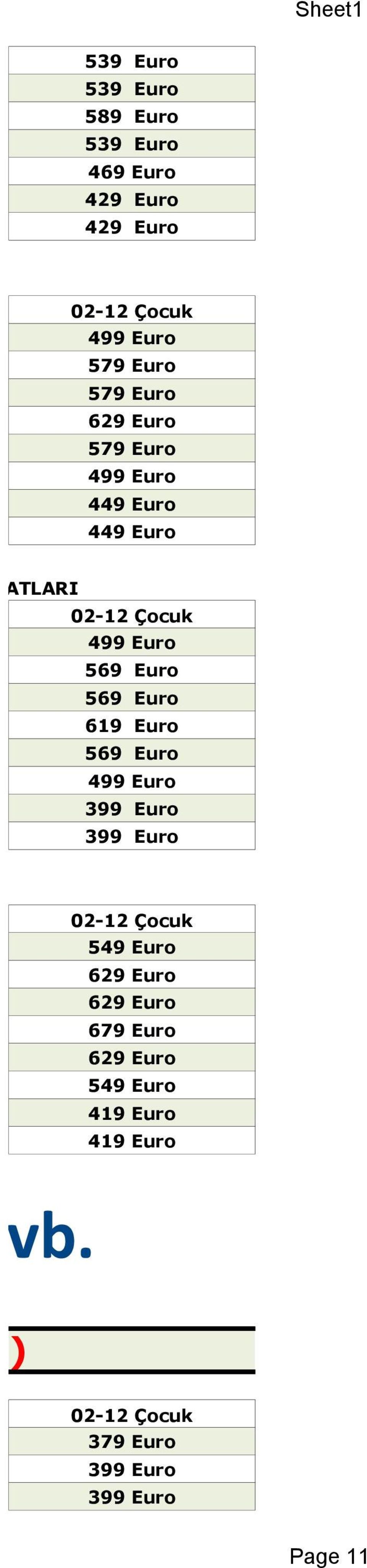 569 Euro 549 Euro 679 Euro 549 Euro 419 Euro 419 Euro NA