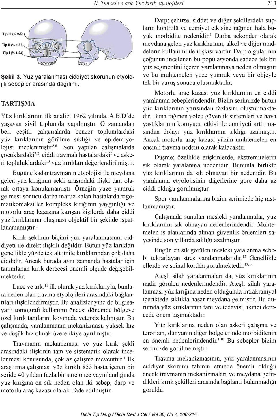 Son yapılan çalışmalarda çocuklardaki 7,8, ciddi travmalı hastalardaki 9 ve askeri topluluklardaki 10 yüz kırıkları değerlendirilmiştir.