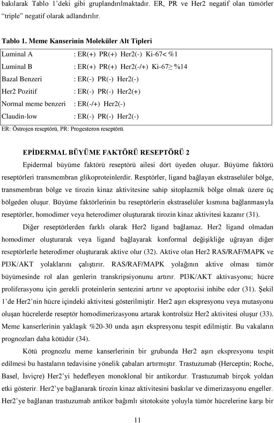 Meme Kanserinin Moleküler Alt Tipleri Luminal A : ER(+) PR(+) Her2(-) Ki-67< %1 Luminal B : ER(+) PR(+) Her2(-/+) Ki-67 %14 Bazal Benzeri : ER(-) PR(-) Her2(-) Her2 Pozitif : ER(-) PR(-) Her2(+)