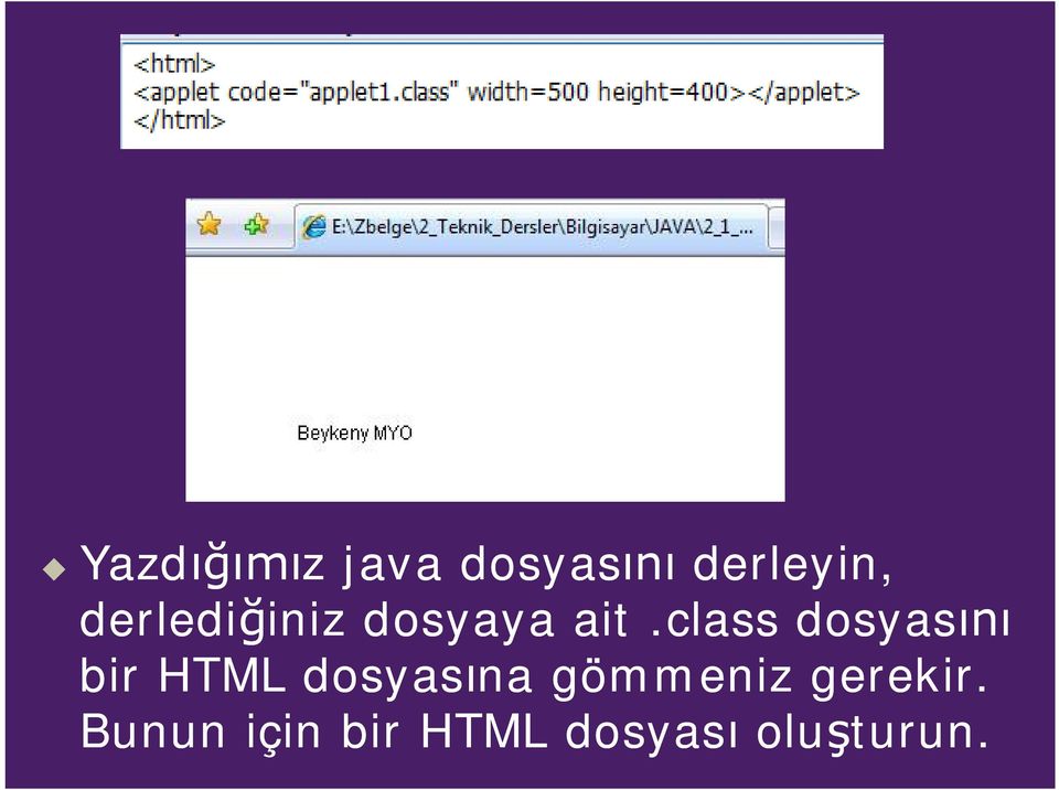 class dosyas bir HTML dosyasna