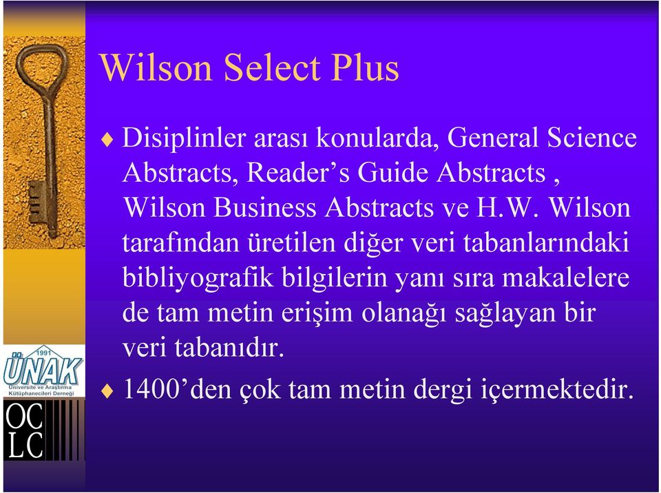 lson Business Abstracts ve H.W.