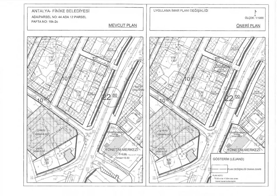 PAFTA NO: 19k-2c MEVCUT PLAN