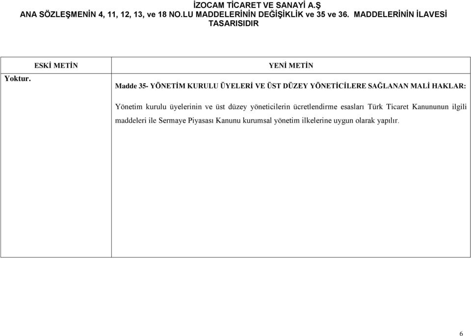 MALİ HAKLAR: Yönetim kurulu üyelerinin ve üst düzey yöneticilerin