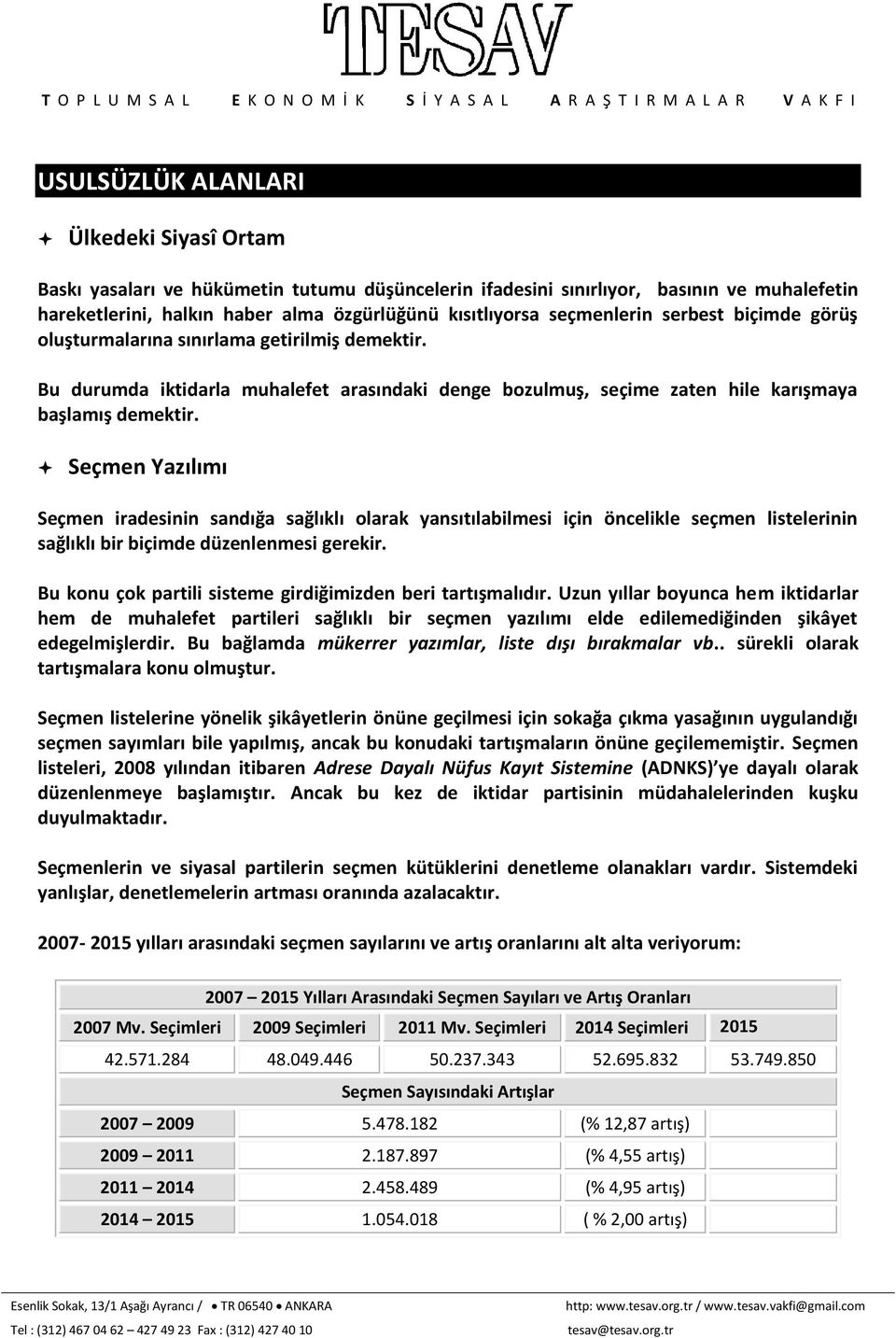 Seçmen Yazılımı Seçmen iradesinin sandığa sağlıklı olarak yansıtılabilmesi için öncelikle seçmen listelerinin sağlıklı bir biçimde düzenlenmesi gerekir.