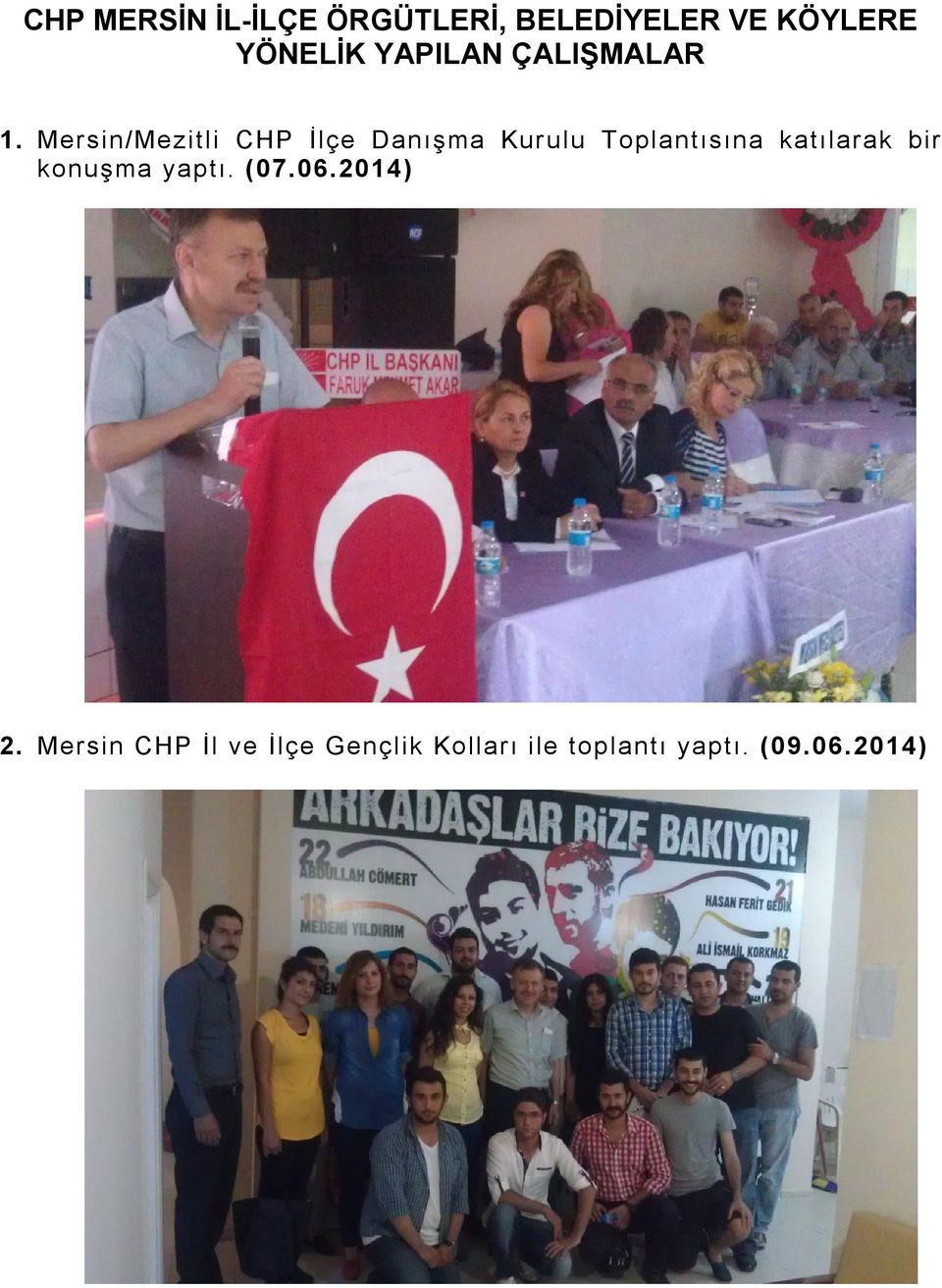 Mersin/Mezitli CHP İlçe Danışma Kurulu Toplantısına katılarak