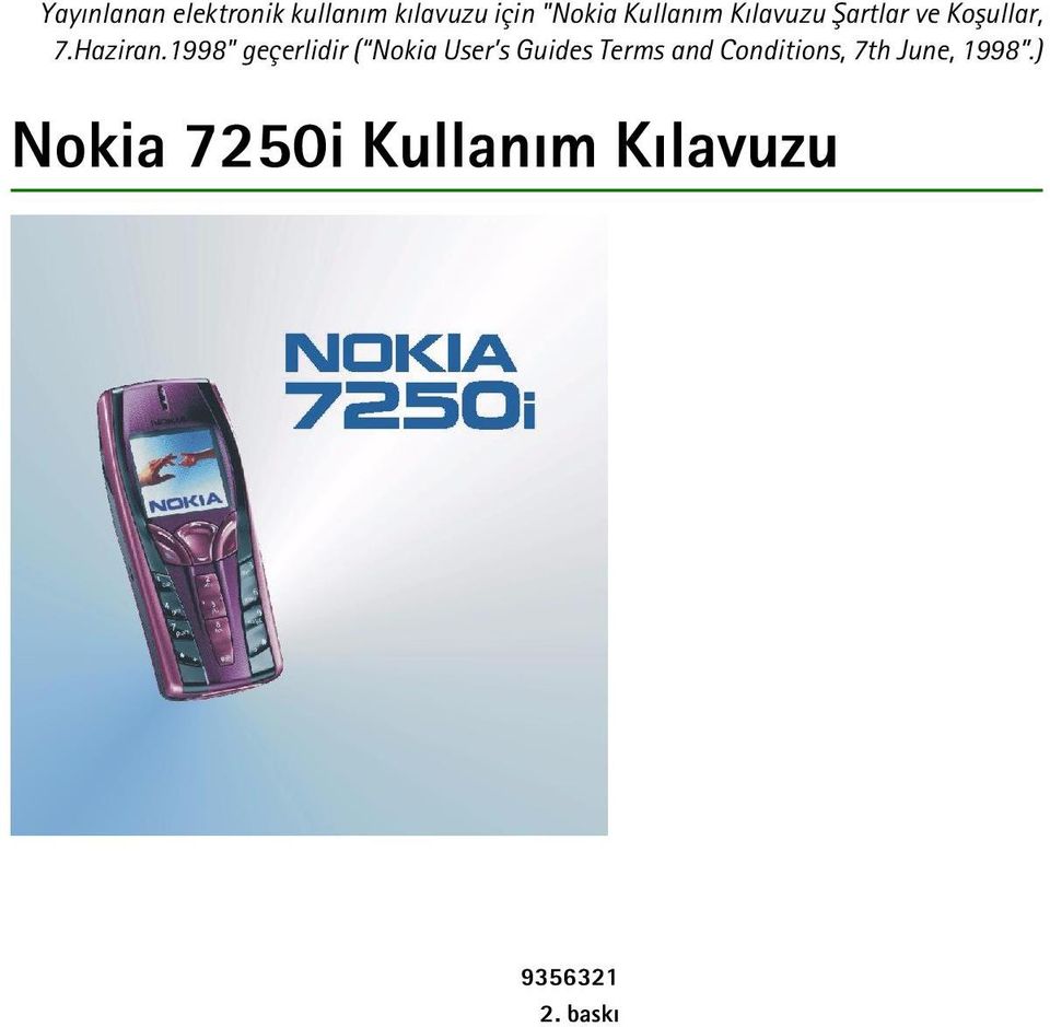 Nokia 7250i Kullaným Kýlavuzu baský - PDF Free Download