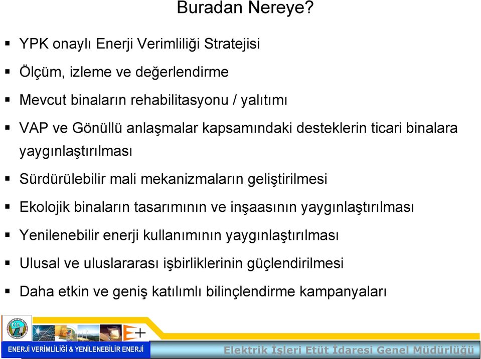 Gönüllü anlaşmalar kapsamındaki desteklerin ticari binalara yaygınlaştırılması Sürdürülebilir mali mekanizmaların