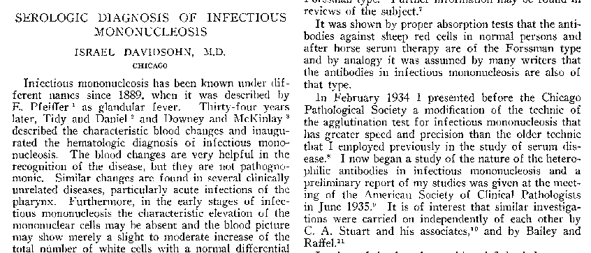 1937 Davidsohn Guinea pig böbrek ve sığır eritrositleri kullanarak