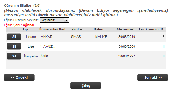 Size yapılacak tebligatlarda kullanılacak yazışma adresinizi eksiksiz olarak yazınız. Sizinle iletişime geçilecek telefon numaralarını doğru yazdığınızdan emin olunuz.