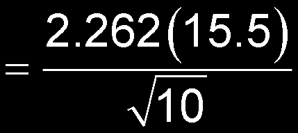 Hata payını bulunuz: Örneklem büyüklüğü 10, s = 15.