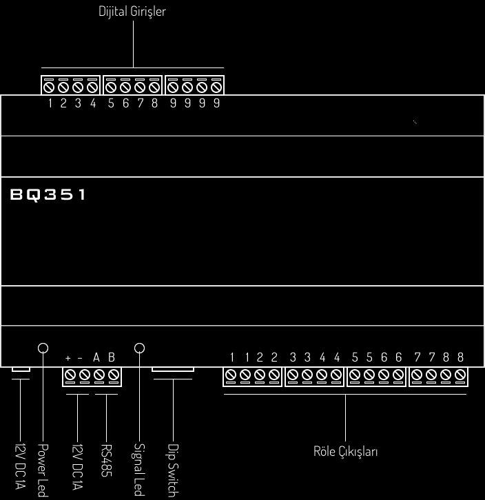 2. Genel Bilgi Modbus Röle kontrol cihazıdır. RS485 Modbus RTU üzerinden röle kontrol etmenizi sağlar. Cihaz üzerinde 8 Adet 4Amper 230V röle bulunmaktadır.