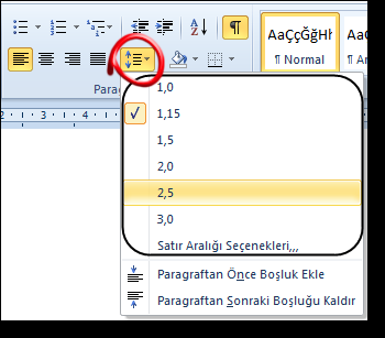 Bir diğer yol Paragraf komut grubunda bulunan iletişim başlatıcı komutu tıklanarak açılacak iletişim kutusunu kullanmaktır.