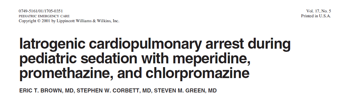 Meperidine Meperidine-prometazine-clorpromazin (MPC) kombinasyonu 40 yılı aşkın süredir