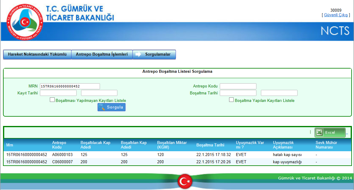 buna ilişkin aşağıda yer alan uyarı ile karşılaşılacaktır.