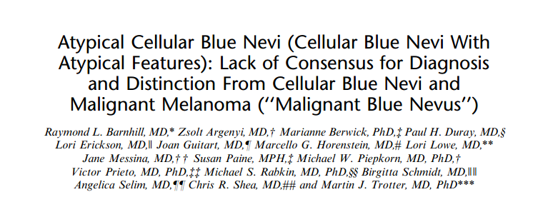 26 adet Selüler blue melonositik neoplazm (6 adet MBN, 11 adet ASBN, 8 adet SBN, 1 adet BN 14 dermatopatolog Patologlar arasındaki uyum (tanı doğruluğu