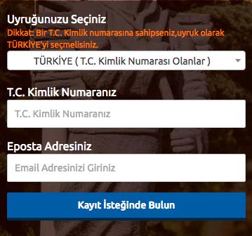 Not : Sistem üzerinden yapılacak bilgilendirmelerde, sisteme kayıt olduğunuz e-posta adresiniz kullanılacağından dolayı, kayıt için kullandığınız e-posta adresinizin kendinize ait ve sürekli