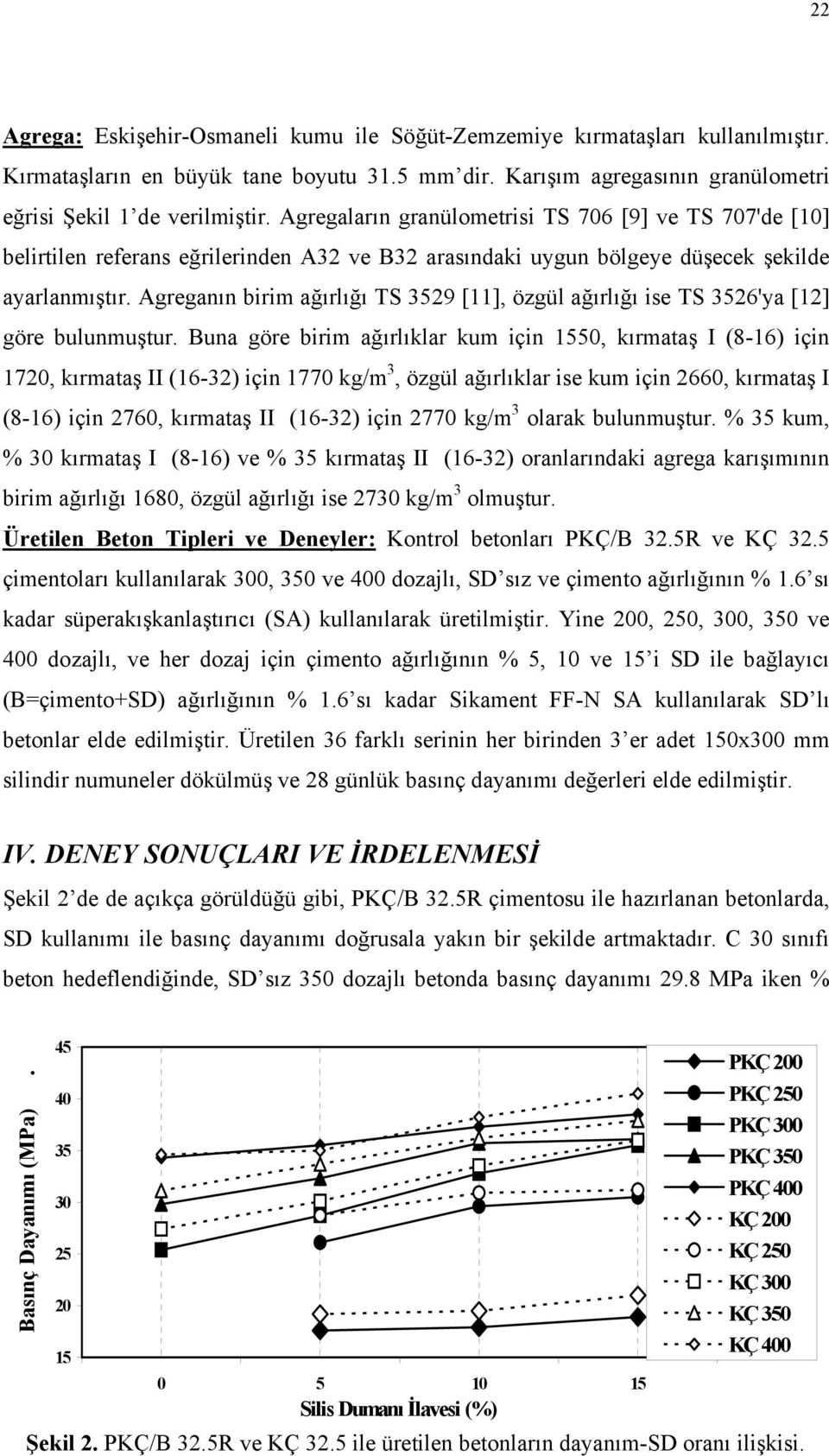 Agreganın birim ağırlığı TS 3529 [11], özgül ağırlığı ise TS 35'ya [12] göre bulunmuştur.