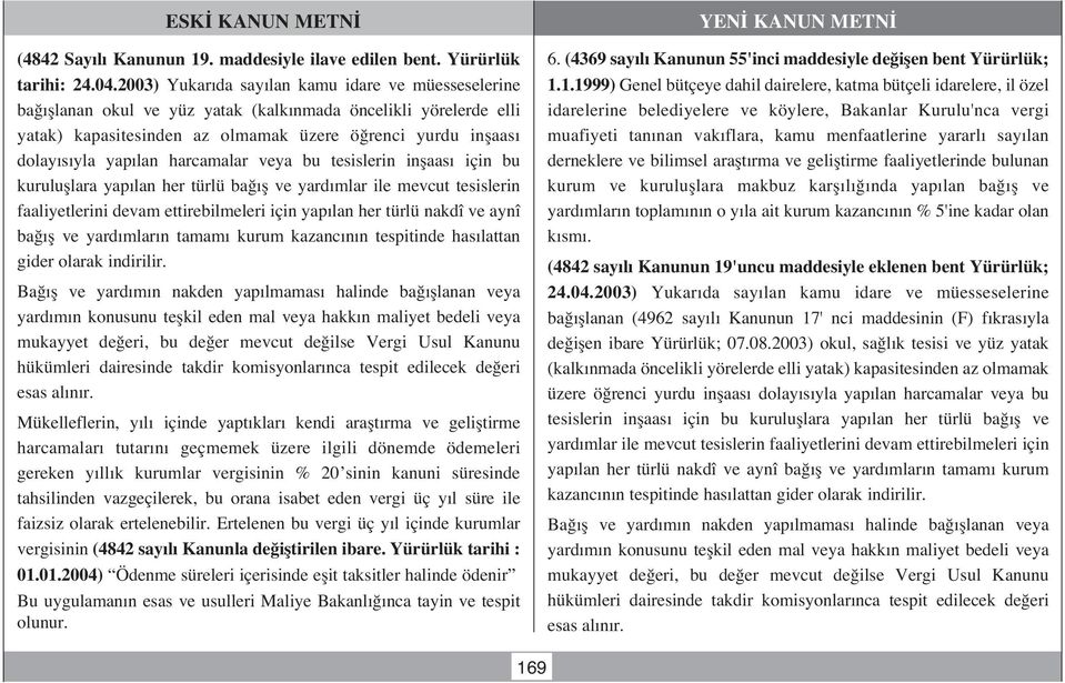 harcamalar veya bu tesislerin inflaas için bu kurulufllara yap lan her türlü ba fl ve yard mlar ile mevcut tesislerin faaliyetlerini devam ettirebilmeleri için yap lan her türlü nakdî ve aynî ba fl