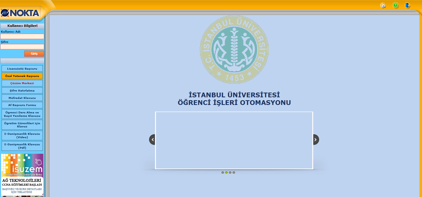 İçindekiler ÖZEL YETENEK ONLINE BAŞVURU İŞLEMLERİ... 1 1. Sisteme Giriş... 1 2. Kimlik Bilgileri, Eğitim Bilgileri ve İletişim Bilgilerinin Sisteme Girilmesi... 2 2.