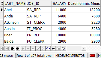 DECODE FONKSİYONU Personellerin içinde IT_PROG pozisyonunda olanlara %10,ST_CLERK pozisyonunda olanlara %15 ve SA_REP pozisyonunda olanlara %20 zam olacak şekilde bilgileri