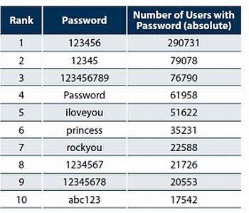 Araştırmacılar, Rockyou adlı müzik sitesinde yer alan 32 milyon şifreyi incelediler.