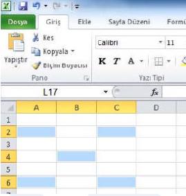 Bitişik olmayan hücreleri seçmek istediğinizde ise klavyeden Ctrl tuşunu kullanmalısınız. Ctrl tuşuna basılı tutarak fare ile seçtiğiniz veya tıkladığınız hücreler, Resim 2.