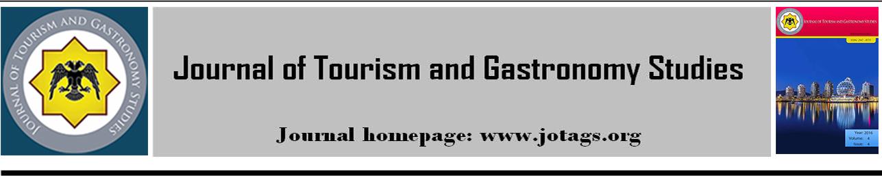 ISSN: 2147-8775 2016 Volume4 Issue4 ABOUT THIS JOURNAL Journal of Tourism and Gastronomy Studies is an academic, refereed and online journal publishing research, review, and theoretical articles in