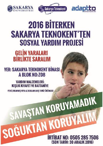 ADAPTTO DAN SANAYİYE TAM DESTEK 23 Aralık 2016 Sakarya Teknokent bünyesinde 2013 yılından beri faaliyet gösteren Sakarya Üniversitesi ADAPTTO- Teknoloji Transfer Ofisi, sanayinin tüm ihtiyaçlarına