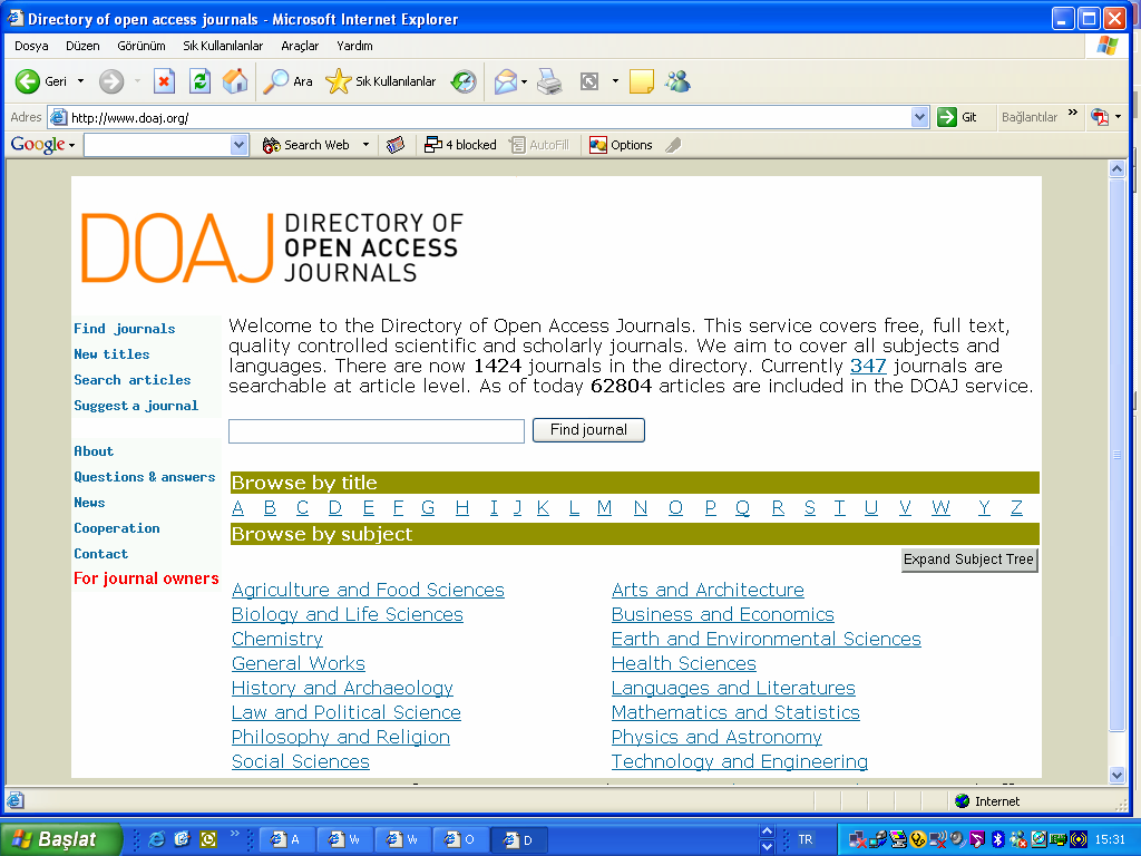 Directory of Open Access Journals 41.