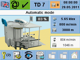 Kalite kontrolü Kova değiştirici Regülesiz cer makinasi TD 7 Teknik veriler Cer makineleri TD 23 Regülesiz TD 7 cer ünitesi renkli ekran üzerinden kumanda edilmektedir Çaglık olarak iki segenesi