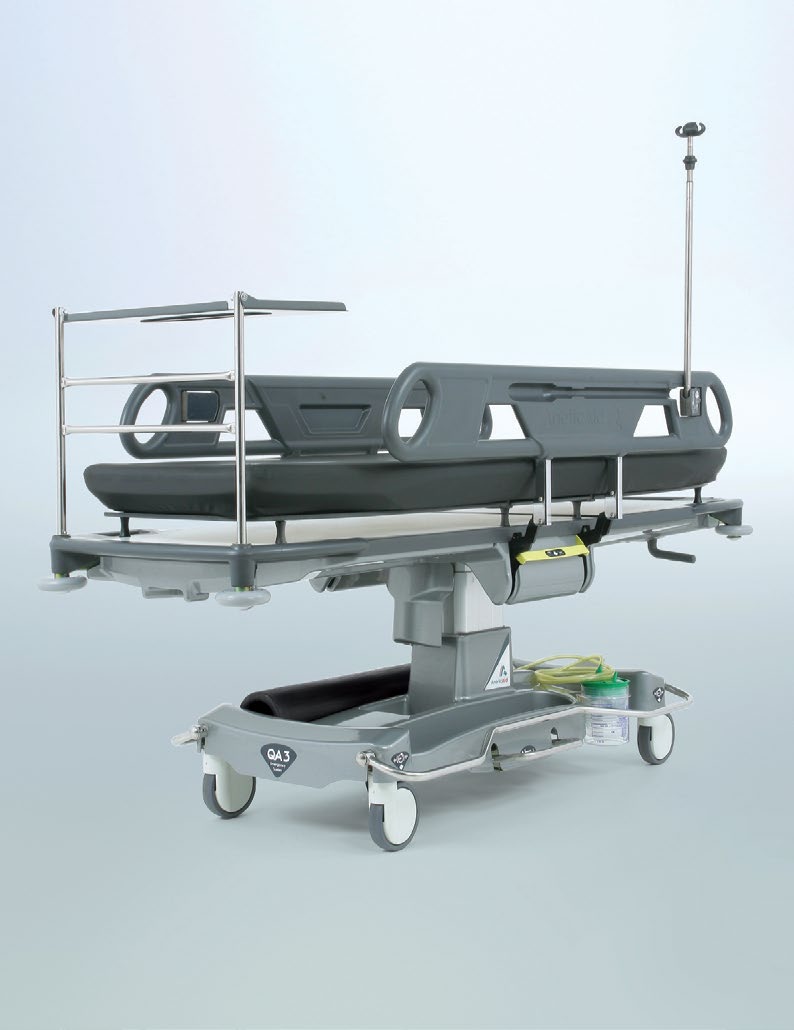 YENI Patient Trolley İsteğe Sedyesi: QA3 versiyon 3.0 Yüksekliği Değiştirilebilen Hasta Sedyesi: hasta taşıma, ameliyathanede ve klinik alanlarda muayene ve entübasyon için idealdir.