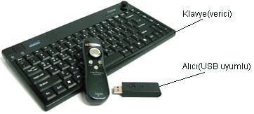 KABLOSUZ KLAVYE TEKNOLOJİSİ PS/2 ve USB den başka kablosuz klavye tipleri vardır. Bu tip sistemleri kurmak için klavyeye verici, porta ise alıcı takılır.