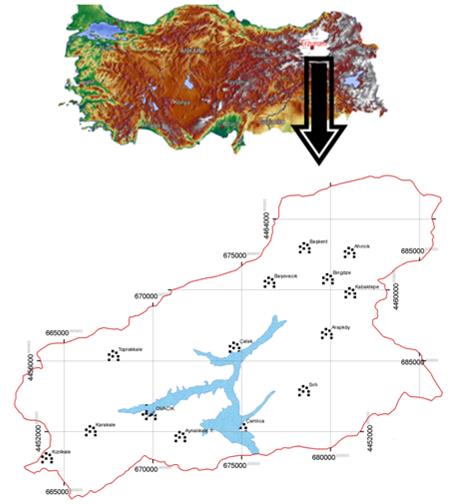 Kuzgun Baraj Gölü Havzasında CORINE Yöntemi ile Arazi Kullanım Sınıflarının Tespiti ve Erozyon Riskinin Değerlendirilmesi görüntülerinden faydalanılarak şimdiki arazi kullanım durumu CORINE arazi