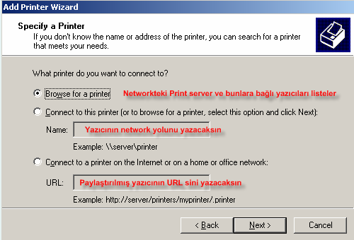 41 Install And Share A Network Printer (Network Yazıcı Yükleme Ve Paylaştırma ) Network yazıcı bir Print Server a kurulmuş ve paylaştırılmış yazıcıdır.