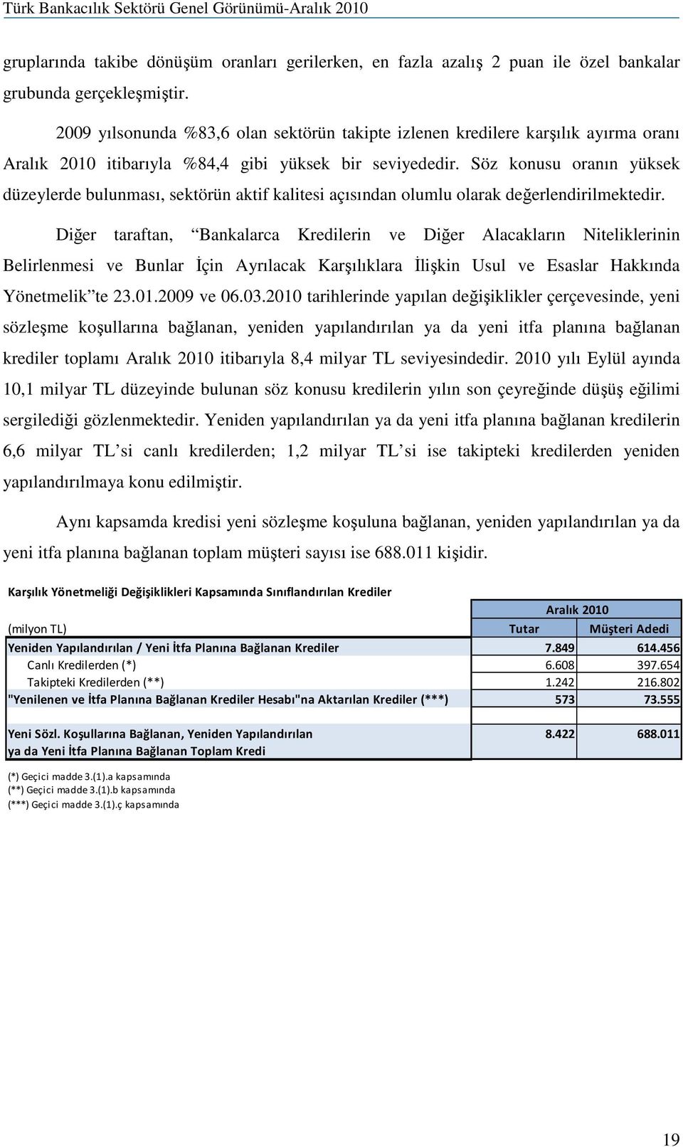 Söz konusu oranın yüksek düzeylerde bulunması, sektörün aktif kalitesi açısından olumlu olarak değerlendirilmektedir.