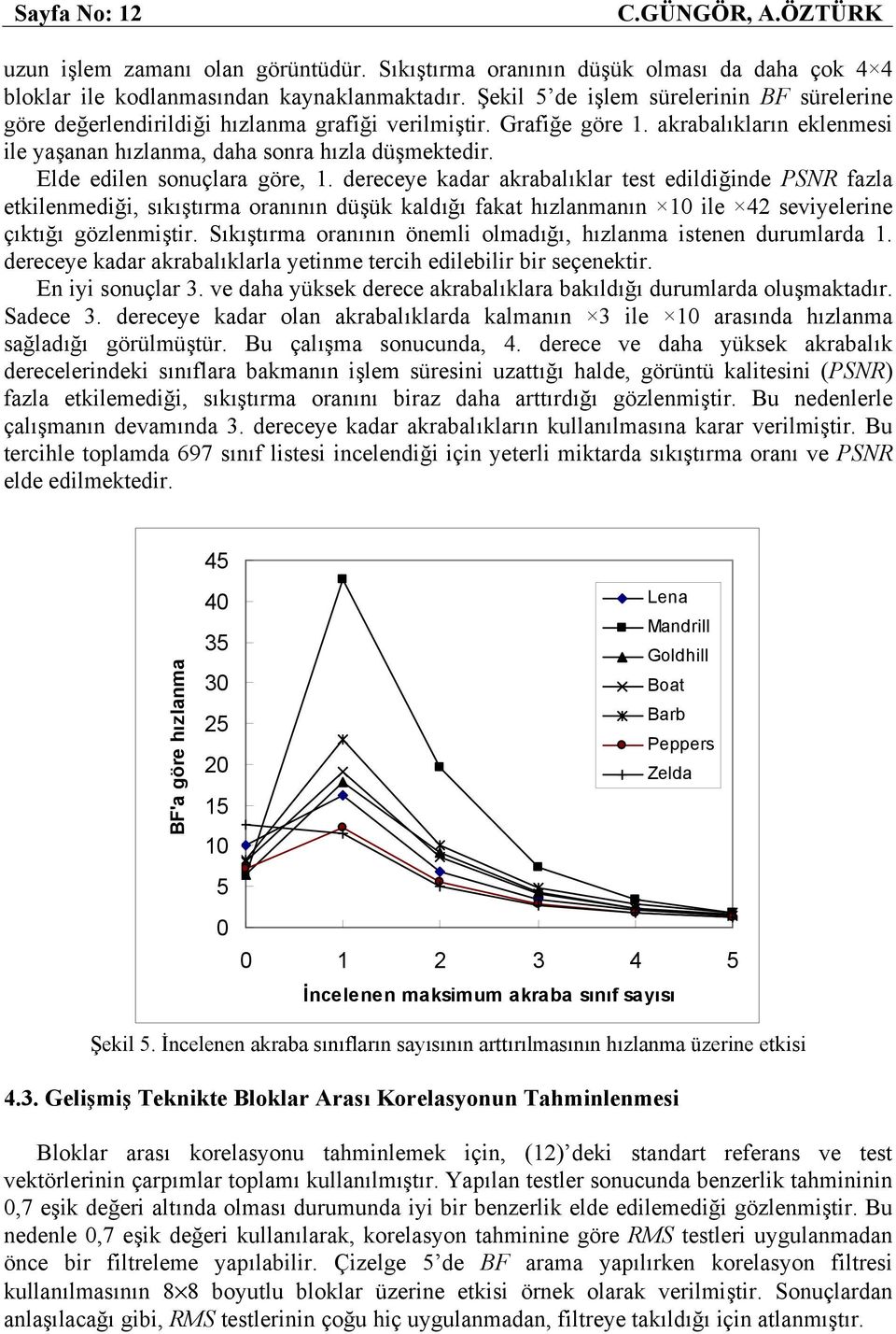 dereceye kadar akrabalıklar test edildiğide PSNR fazla etkilemediği, sıkıştırma oraıı düşük kaldığı fakat hızlamaı 0 ile 42 seviyelerie çıktığı gözlemiştir.