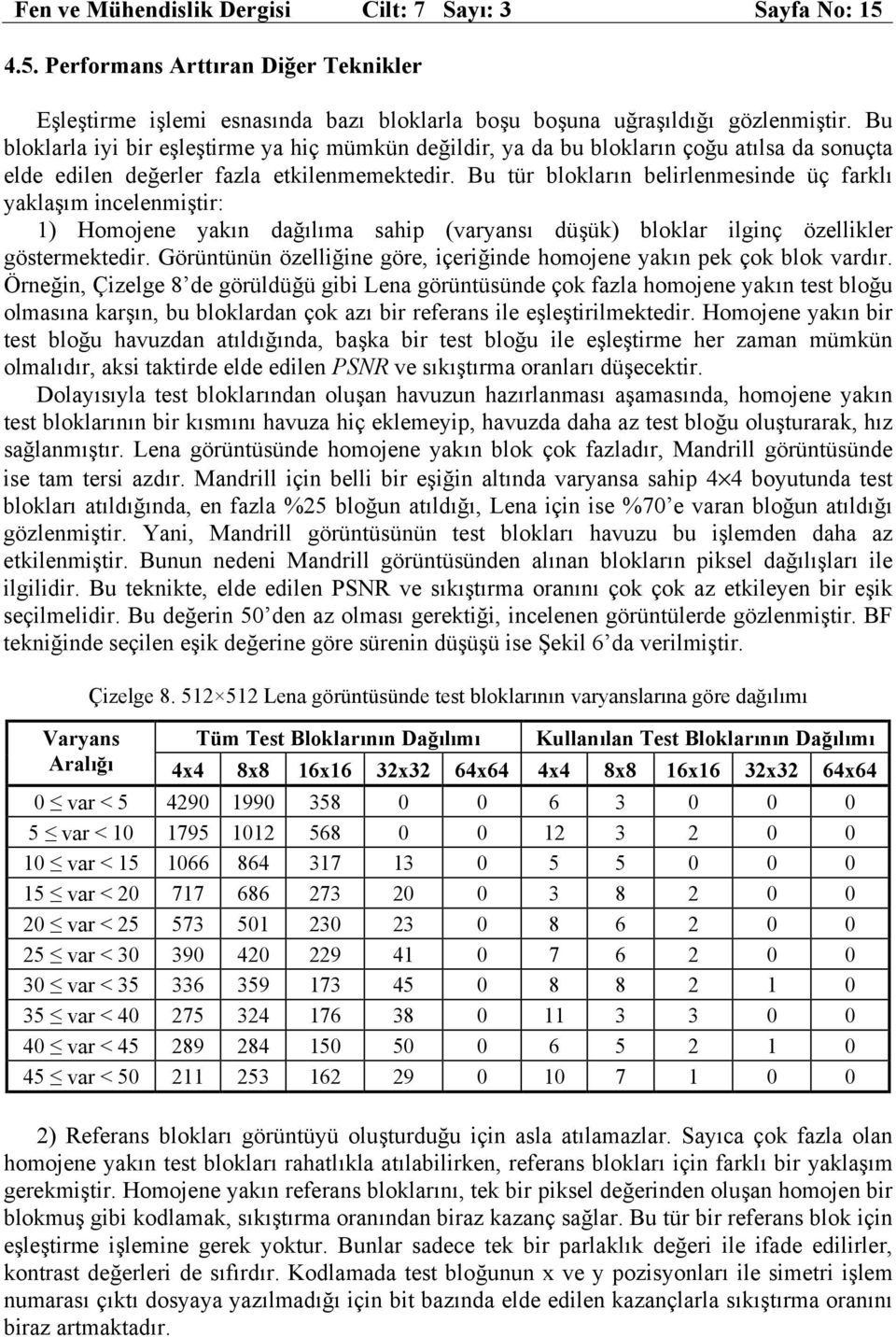 Bu tür blokları belirlemeside üç farklı yaklaşım icelemiştir: ) Homojee yakı dağılıma sahip (varyası düşük) bloklar ilgiç özellikler göstermektedir.