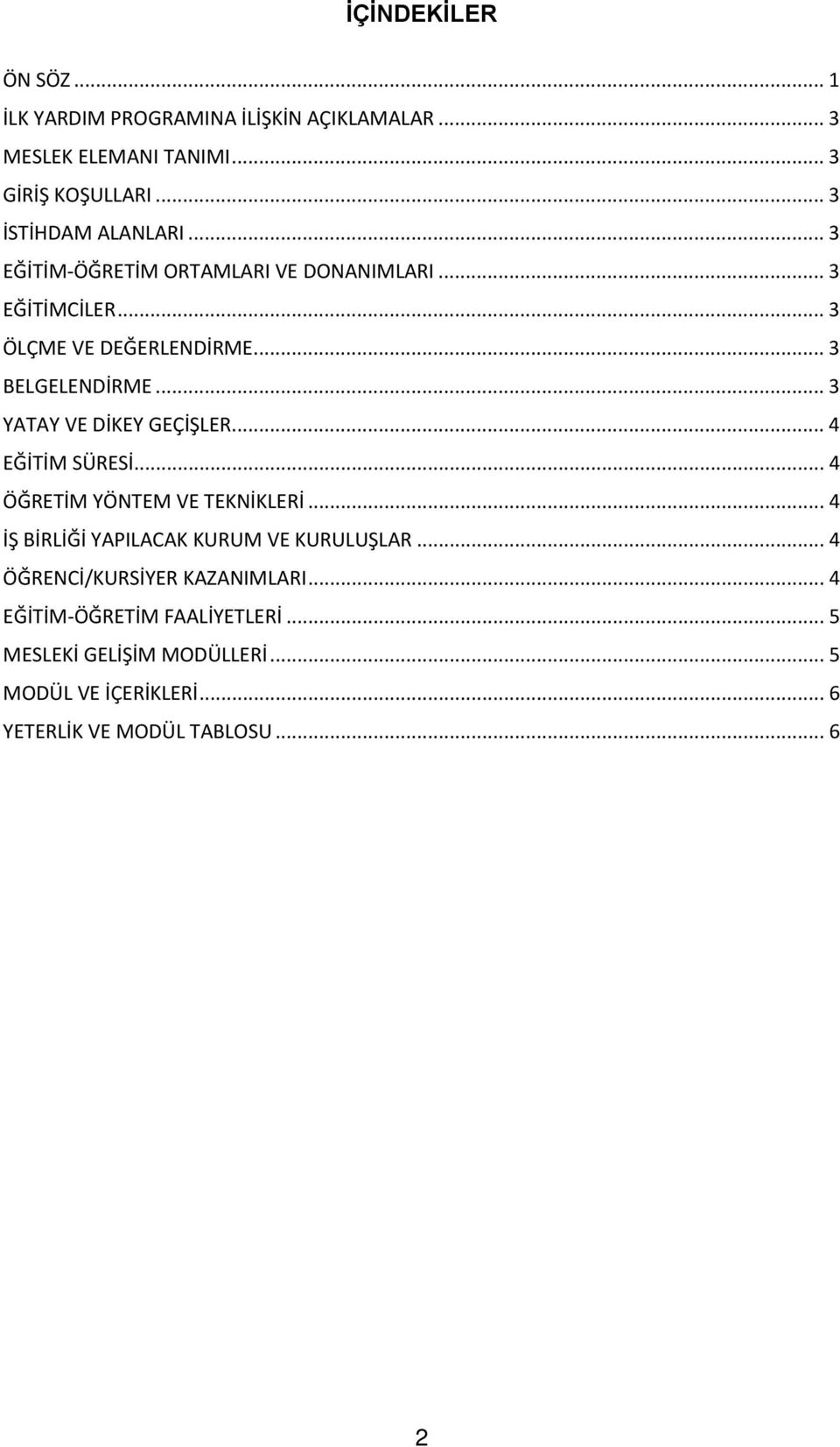 .. 3 YATAY VE DİKEY GEÇİŞLER... 4 EĞİTİM SÜRESİ... 4 ÖĞRETİM YÖNTEM VE TEKNİKLERİ... 4 İŞ BİRLİĞİ YAPILACAK KURUM VE KURULUŞLAR.