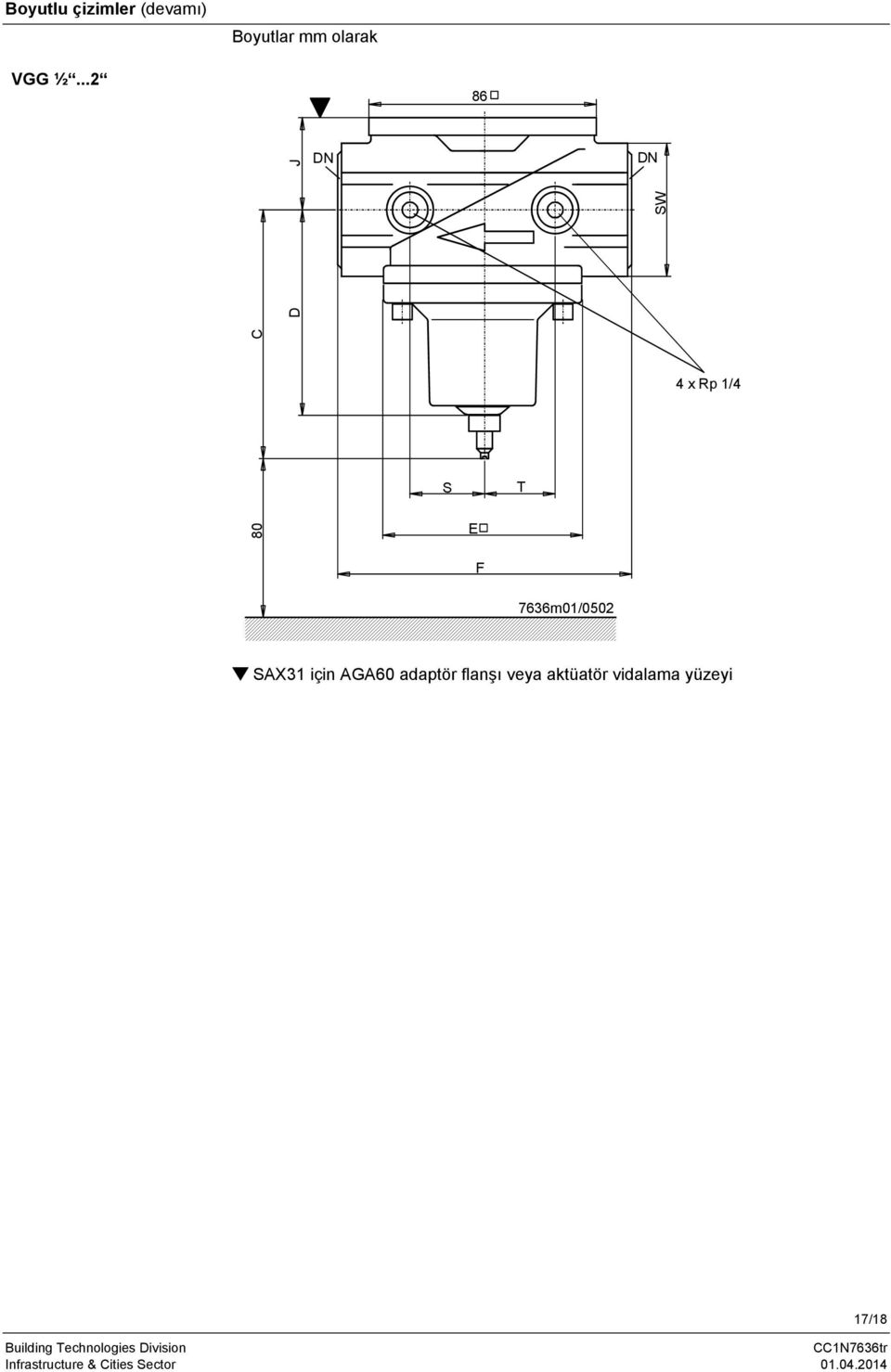 ..2 86 JDN DN SW 4 x Rp 1/4 S T 80 C D E F