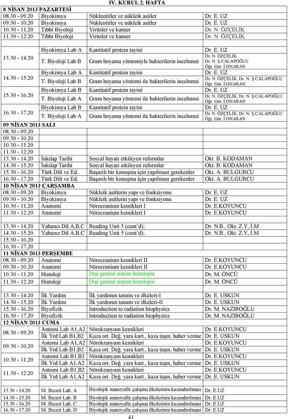 A Biyolojik materyalle çalışma ilkelerinin kazandırılması Dr. E.UZ M. Beceri Lab. B Biyolojik materyalle çalışma ilkelerinin kazandırılması Dr. E.UZ M. Beceri Lab. C Biyolojik materyalle çalışma ilkelerinin kazandırılması Dr.