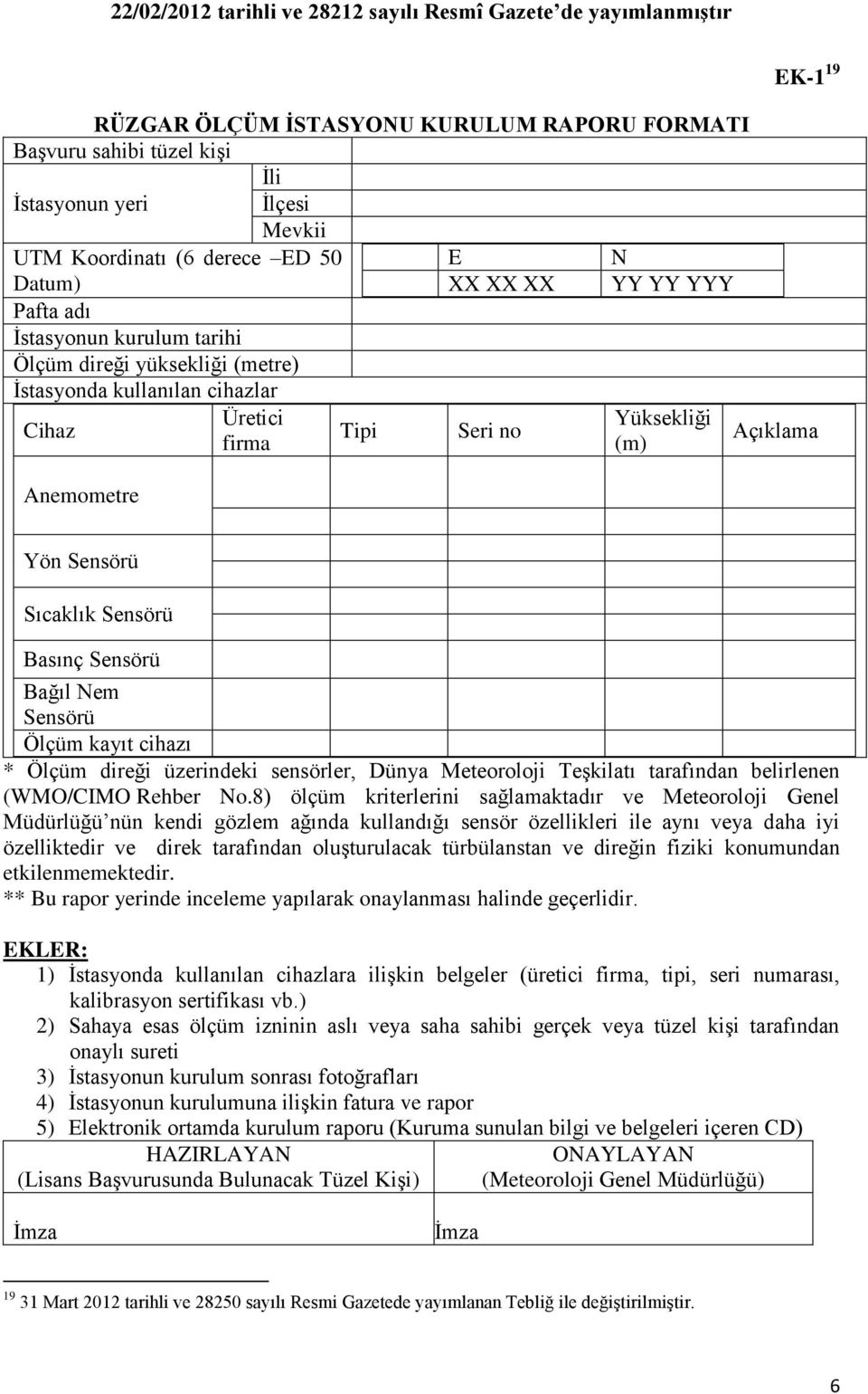 Sensörü Ölçüm kayıt cihazı * Ölçüm direği üzerindeki sensörler, Dünya Meteoroloji Teşkilatı tarafından belirlenen (WMO/CIMO Rehber No.