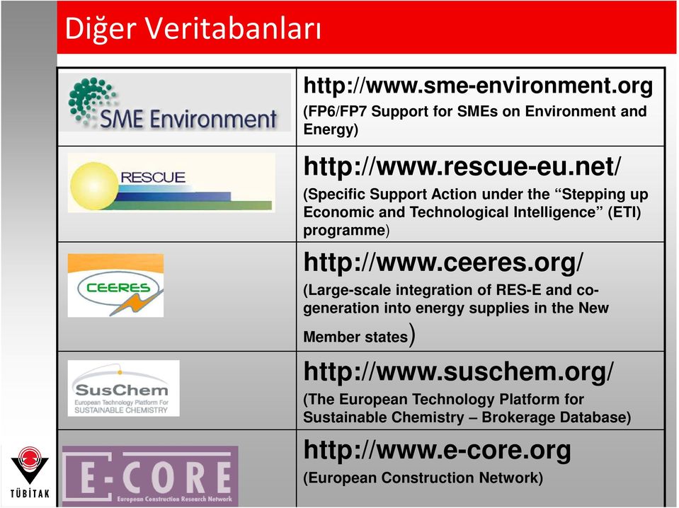 org/ (Large-scale integration of RES-E and cogeneration into energy supplies in the New Member states) http://www.suschem.