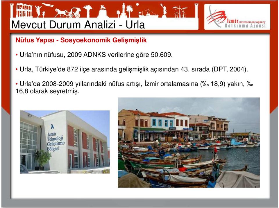 Urla, Türkiye de 872 ilçe arasında gelişmişlik açısından 43.