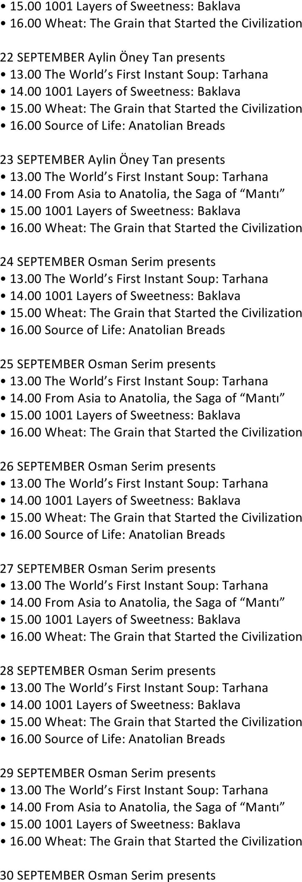 Osman Serim presents 27 SEPTEMBER Osman Serim presents 28 SEPTEMBER Osman