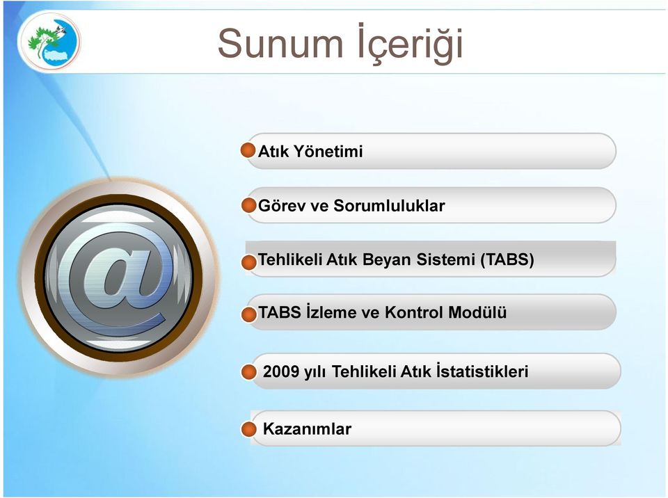 Sistemi (TABS) TABS İzleme ve Kontrol