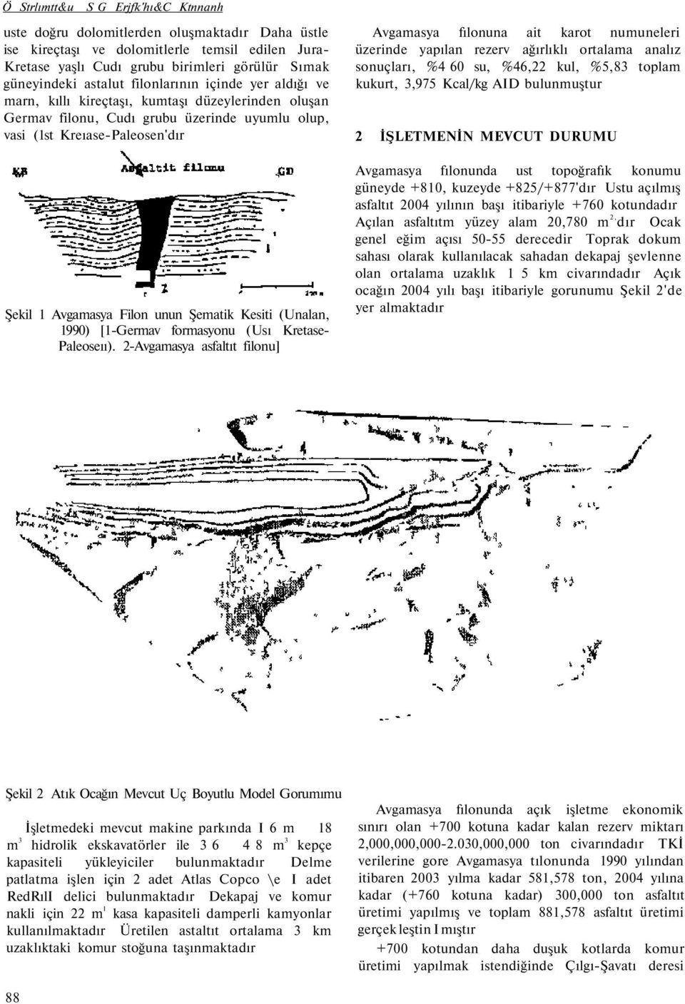unun Şematik Kesiti (Unalan, 1990) [1-Germav formasyonu (Usı Kretase- Paleoseıı).