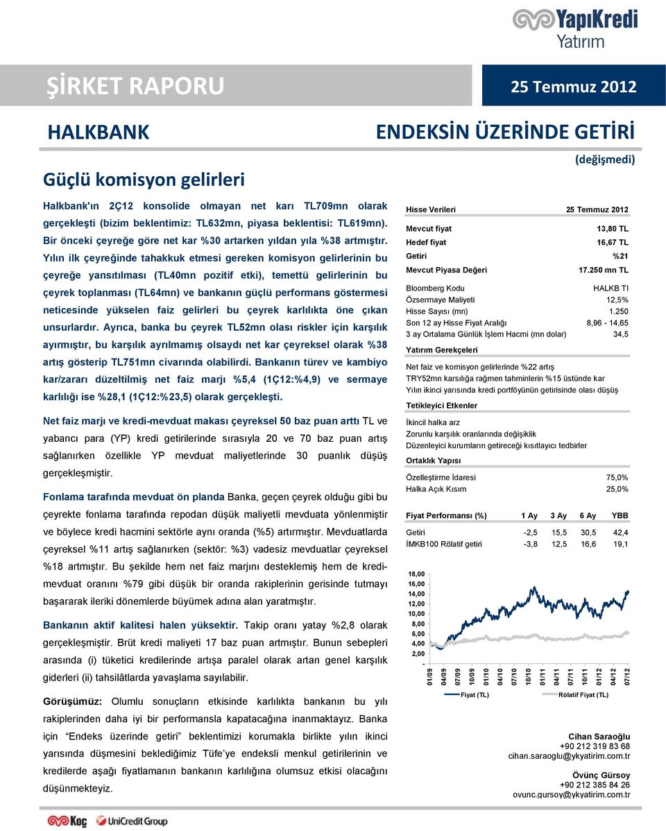 Yılın ilk çeyreğinde tahakkuk etmesi gereken komisyon gelirlerinin bu çeyreğe yansıtılması (TL40mn pozitif etki), temettü gelirlerinin bu çeyrek toplanması (TL64mn) ve bankanın güçlü performans